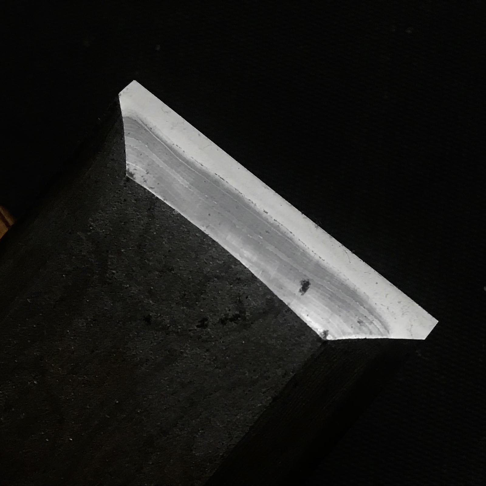 旧蔵 国慶三代 初期作品 卓上ノミ 掘り出し物 池田慶郎氏 三代目国慶作 初期作品 墨流し 追入鑿 36mm