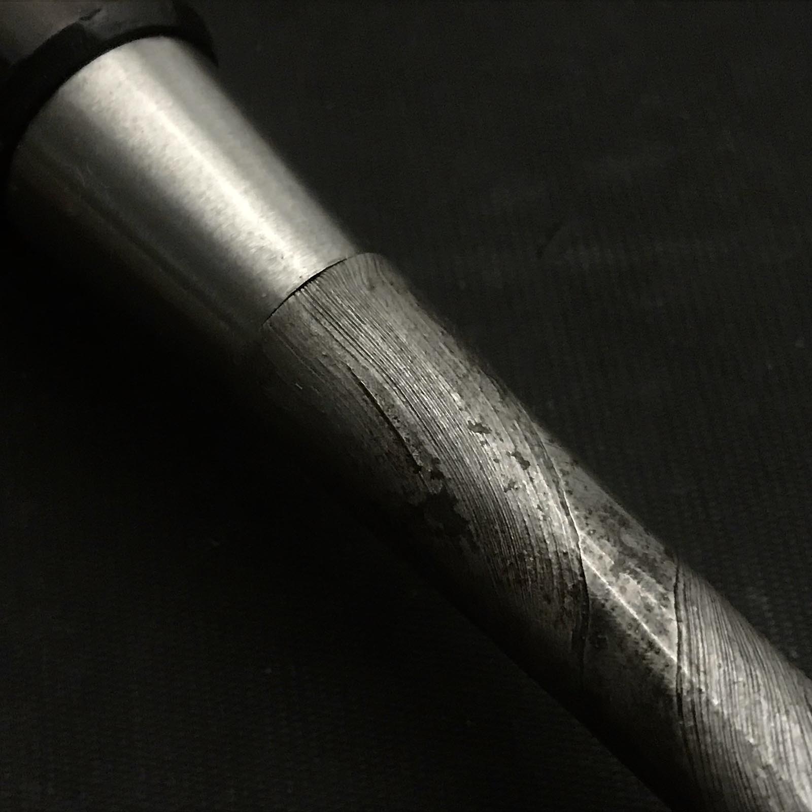 旧蔵 国慶三代 初期作品 卓上ノミ 掘り出し物 池田慶郎氏 三代目国慶作 初期作品 墨流し 追入鑿 36mm