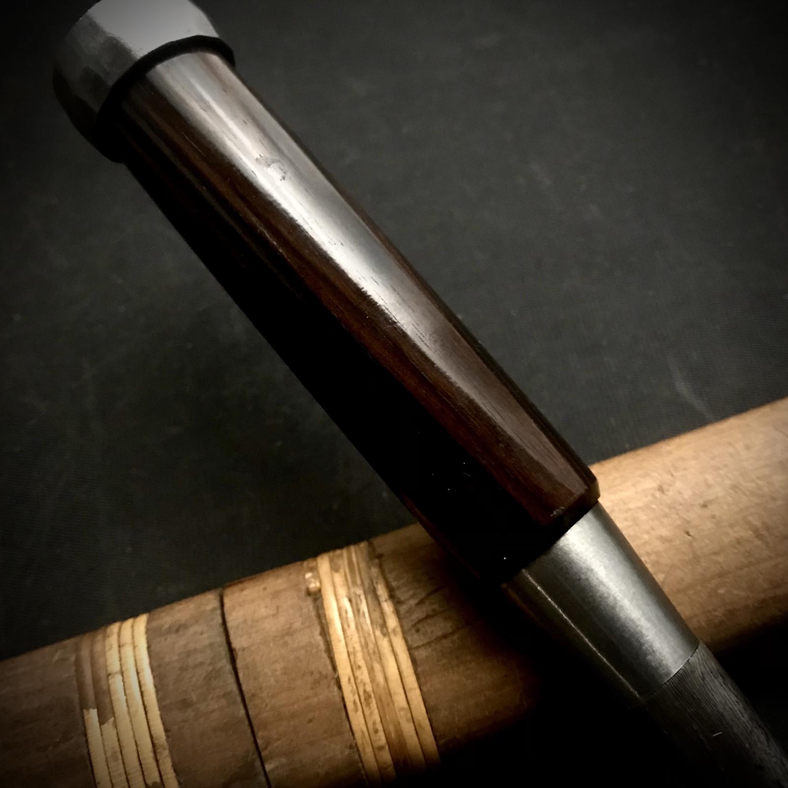 旧蔵 国慶三代 初期作品 卓上ノミ 掘り出し物 池田慶郎氏 三代目国慶作 初期作品 墨流し 追入鑿 36mm