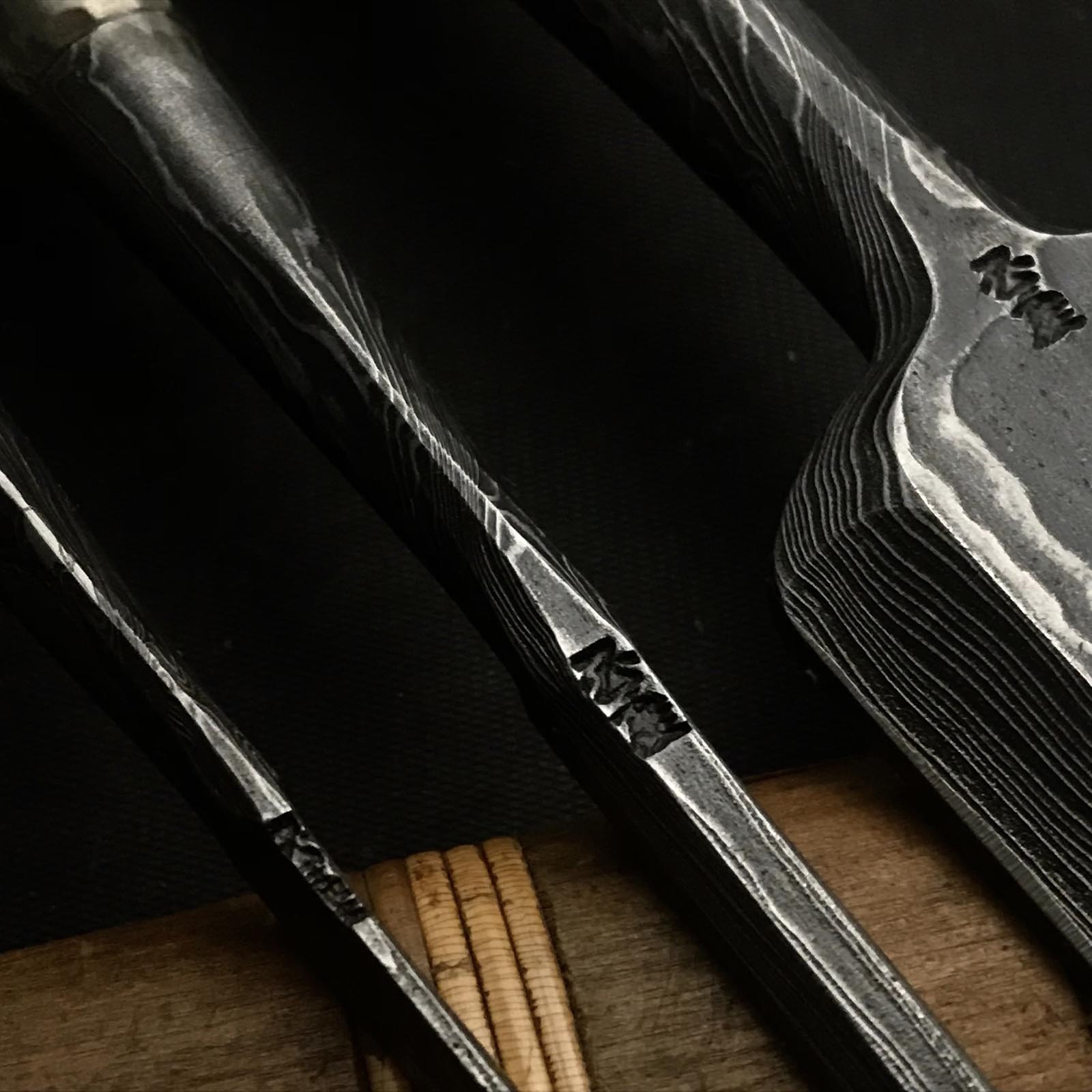 掘り出し物 池田慶郎氏 三代目国慶作 初期作品 墨流し 追入鑿 42mm 6mm 3mm