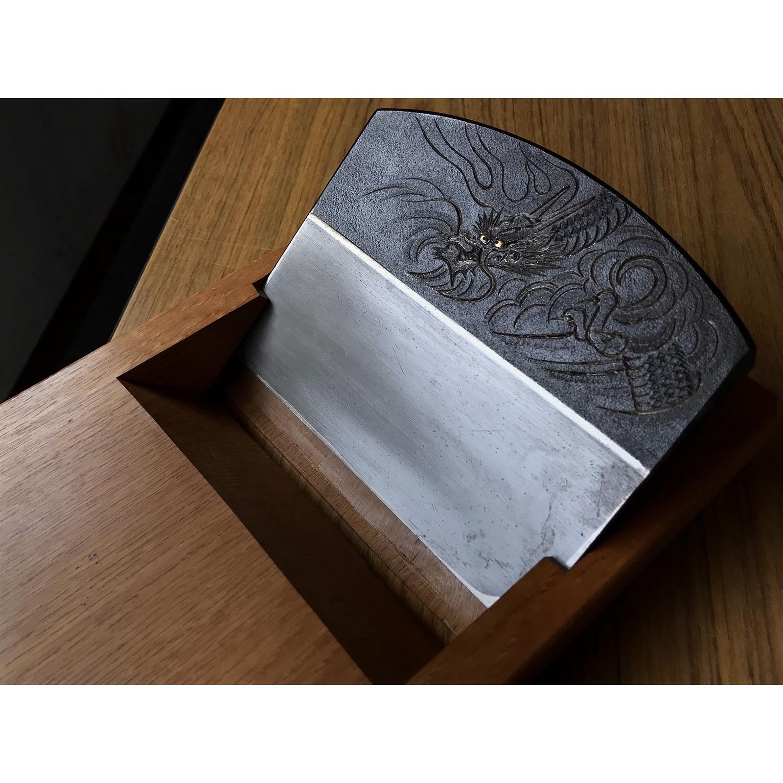 Old stock Dragon Large Plane with Nashiya dai 掘出し物 龍彫入 梨屋台 大鉋 170mm