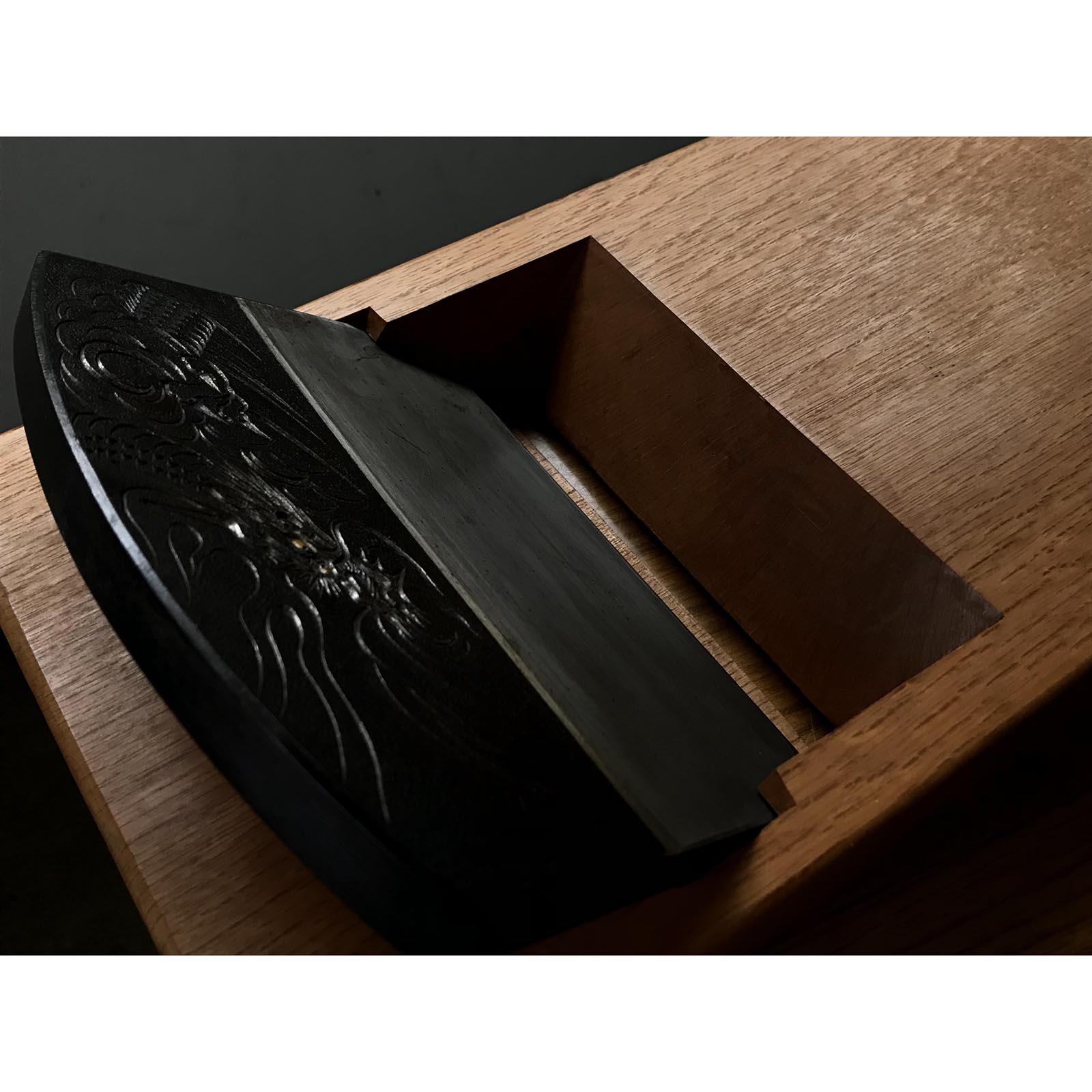 Old stock Dragon Large Plane with Nashiya dai 掘出し物 龍彫入 梨屋台 大鉋 170mm