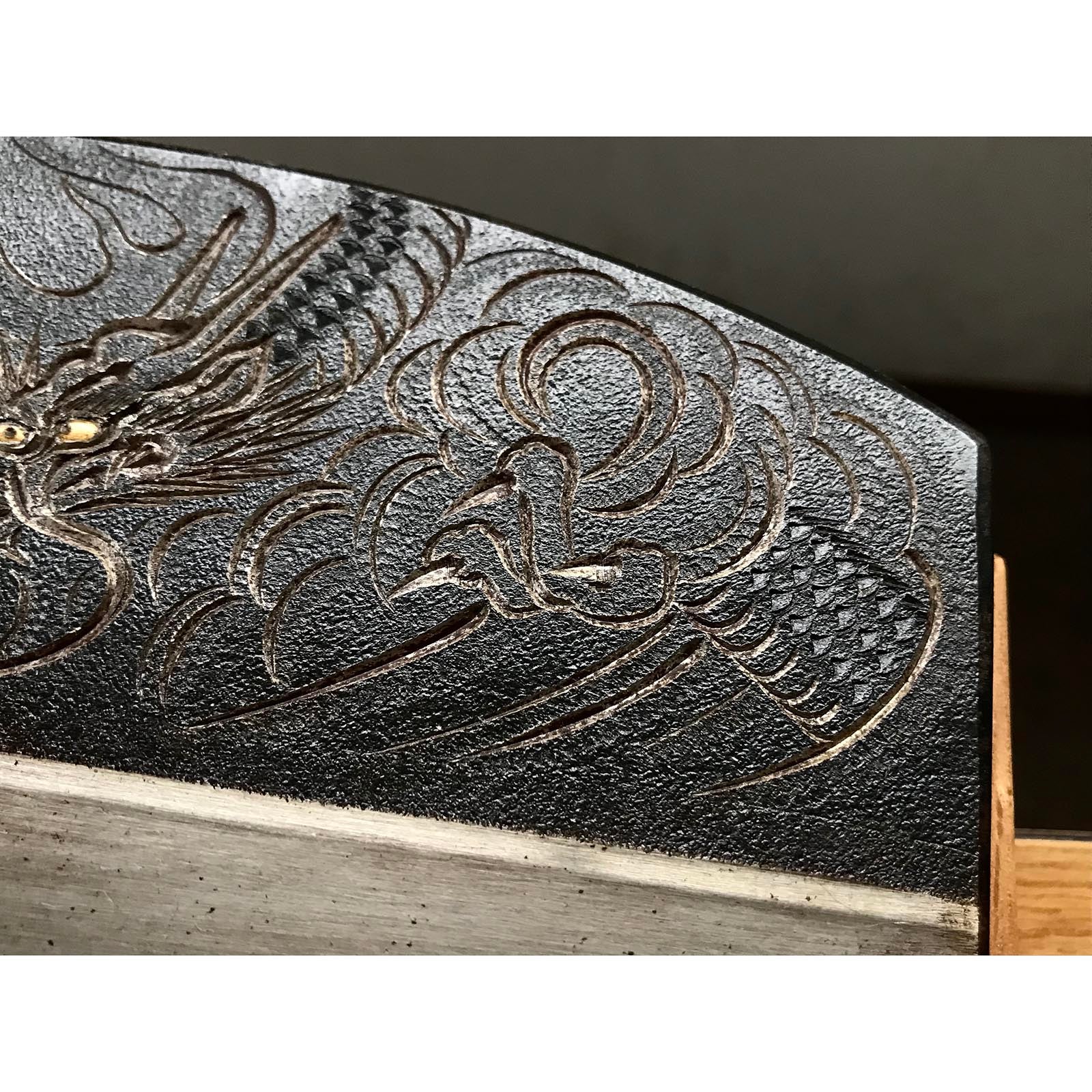 Old stock Dragon Large Plane with Nashiya dai 掘出し物 龍彫入 梨屋台 大鉋 170mm