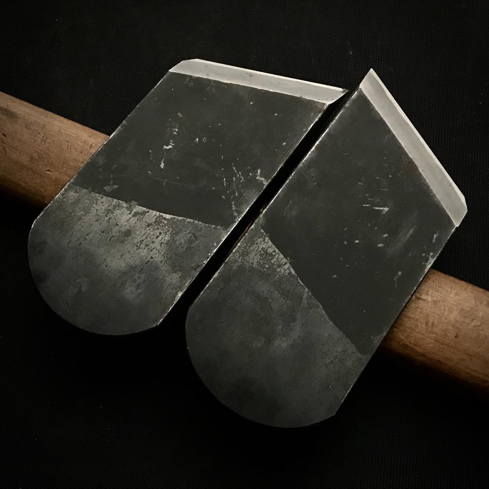 旧蔵 慶三郎 鉋鉋セット(キワカンナ) 青鋼 圭三郎 際鉋 左右セット 54mm
