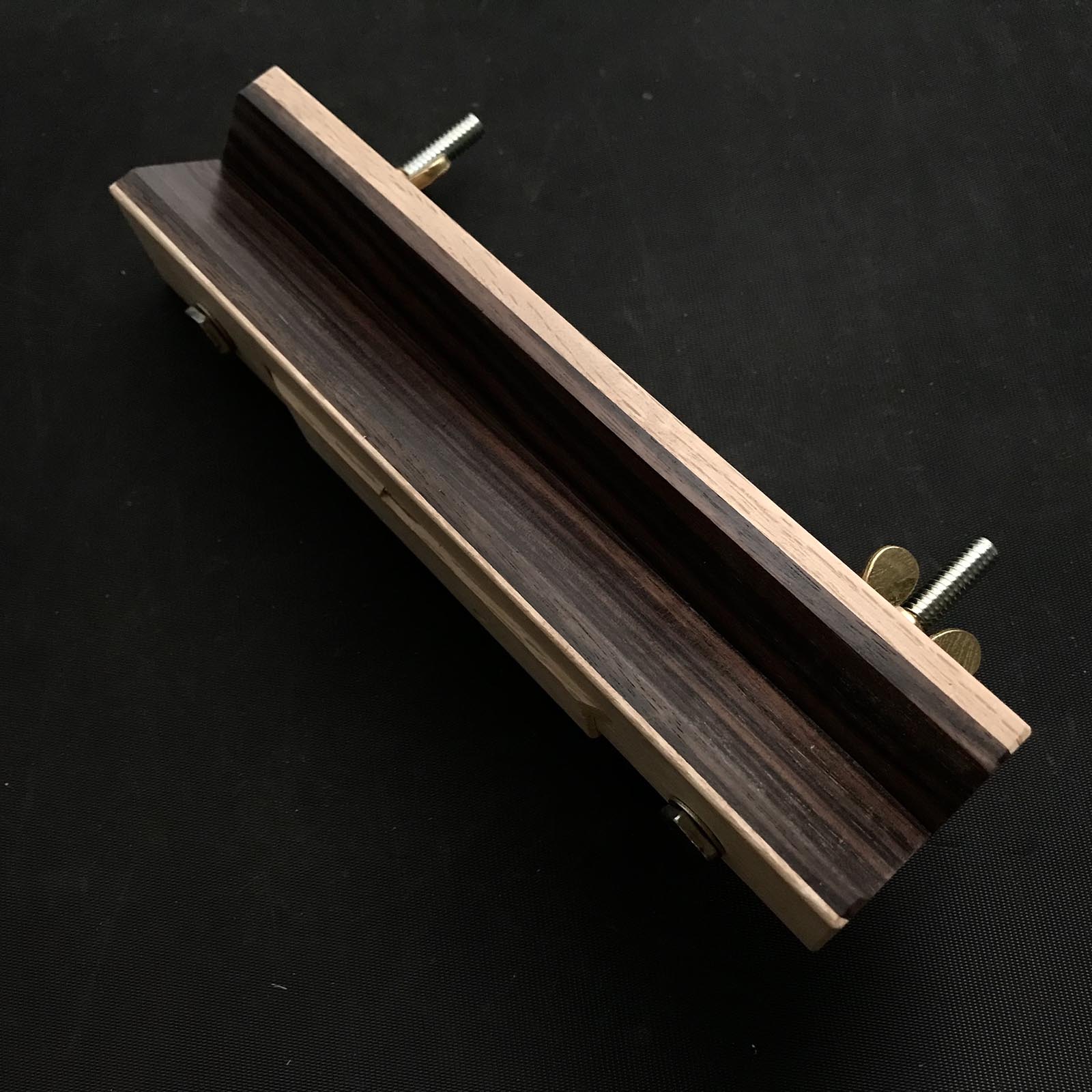 Old stock Marue Chamfer Plane 60° with blue steel 掘出し物 マル栄 猿面取鉋 黒檀張り 30mm