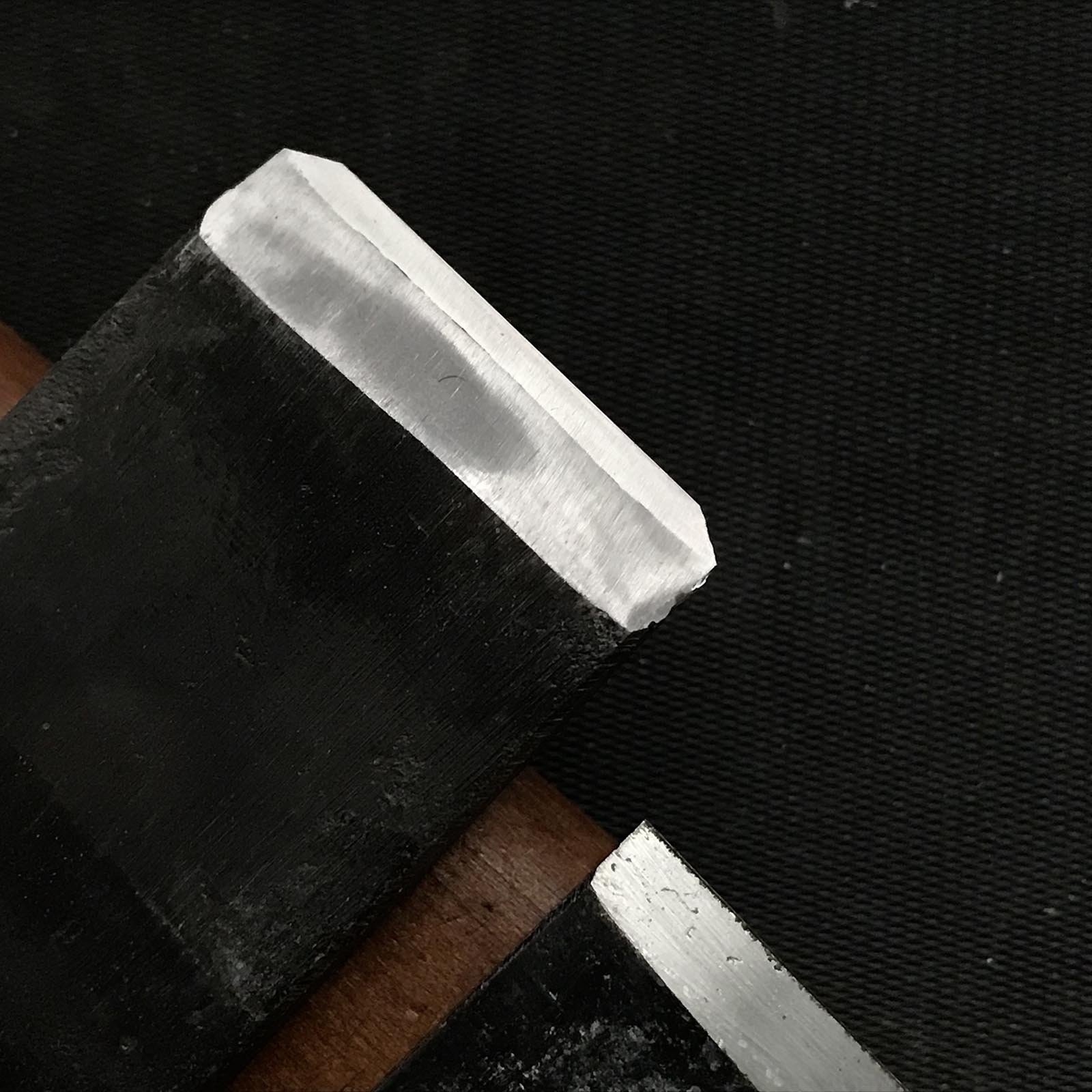 Old stock Marue Chamfer Plane 60° with blue steel 掘出し物 マル栄 猿面取鉋 黒檀張り 30mm