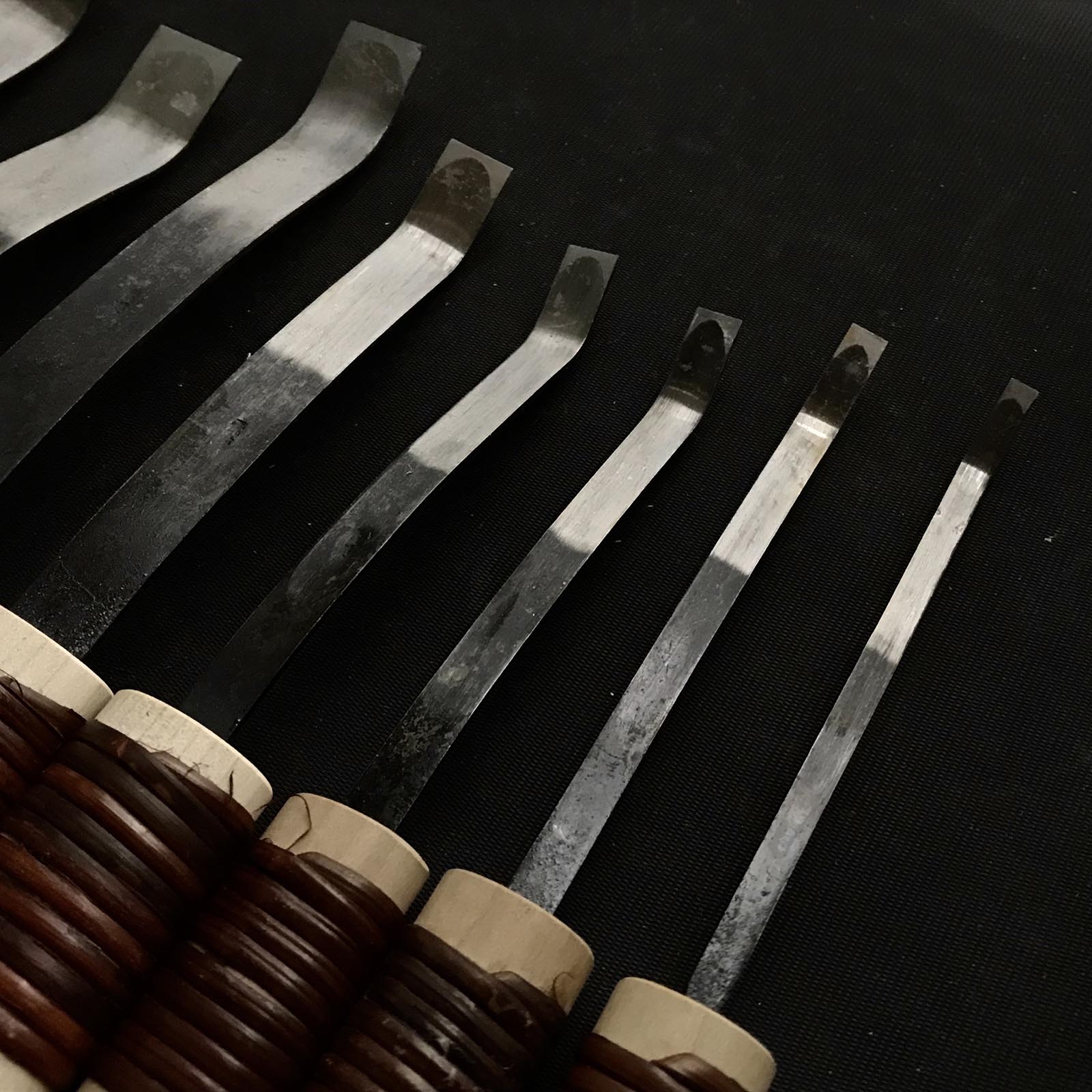 掘出し物 悦英 曲平刀 青紙鋼 Old stock Etsue Spoon (flat blade) Carving chisels with Blue steel