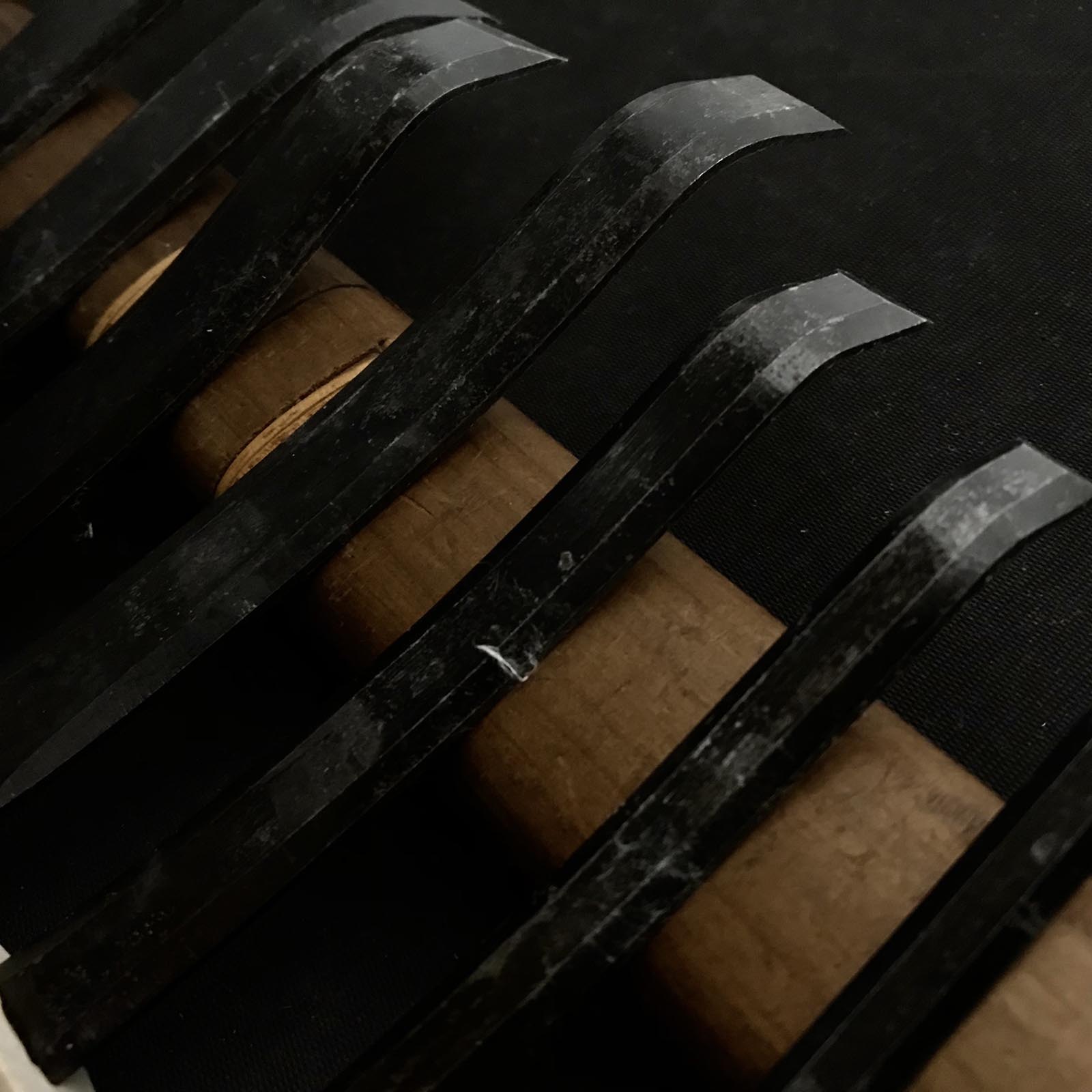 掘出し物 悦英 曲平刀 青紙鋼 Old stock Etsue Spoon (flat blade) Carving chisels with Blue steel