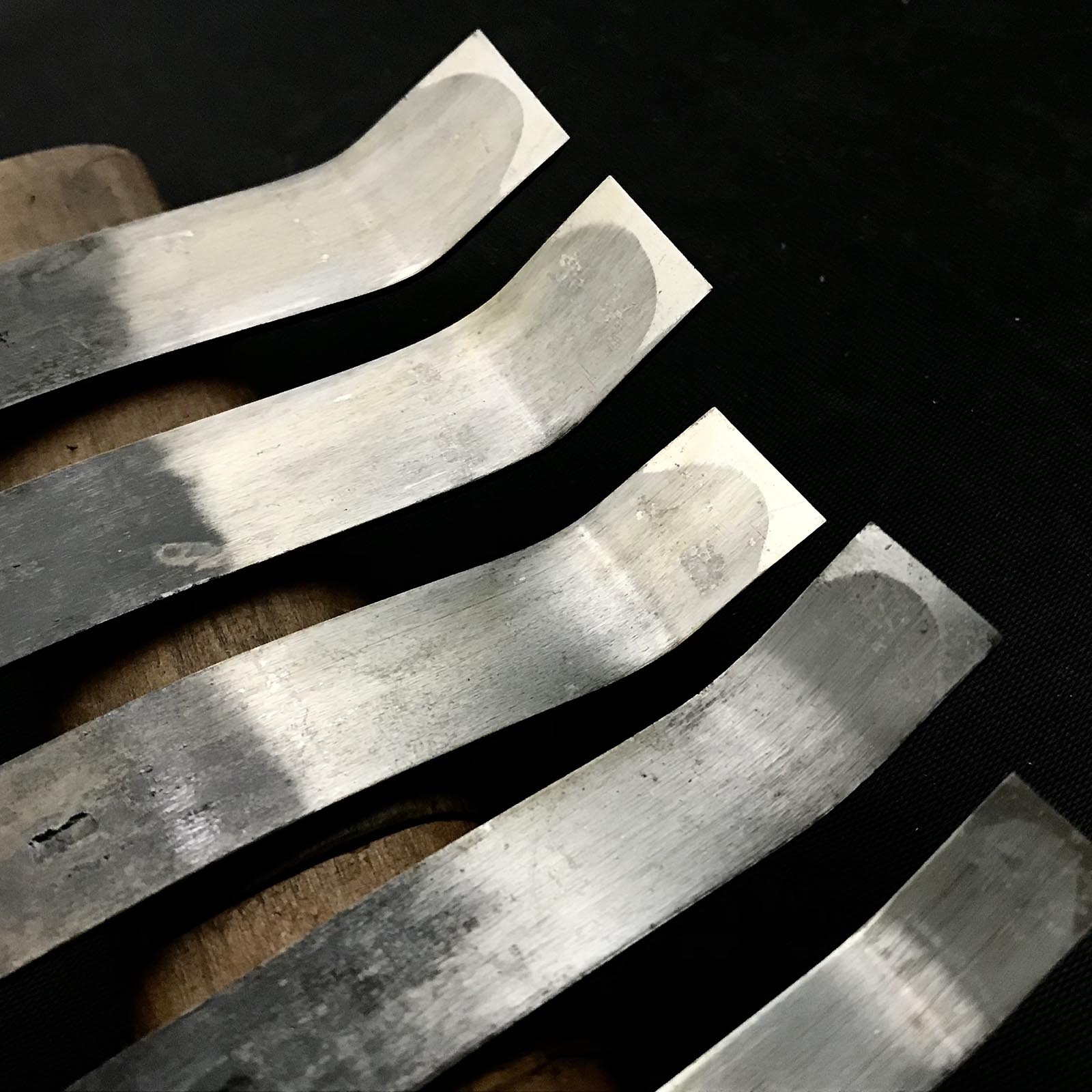 掘出し物 悦英 曲平刀 青紙鋼 Old stock Etsue Spoon (flat blade) Carving chisels with Blue steel