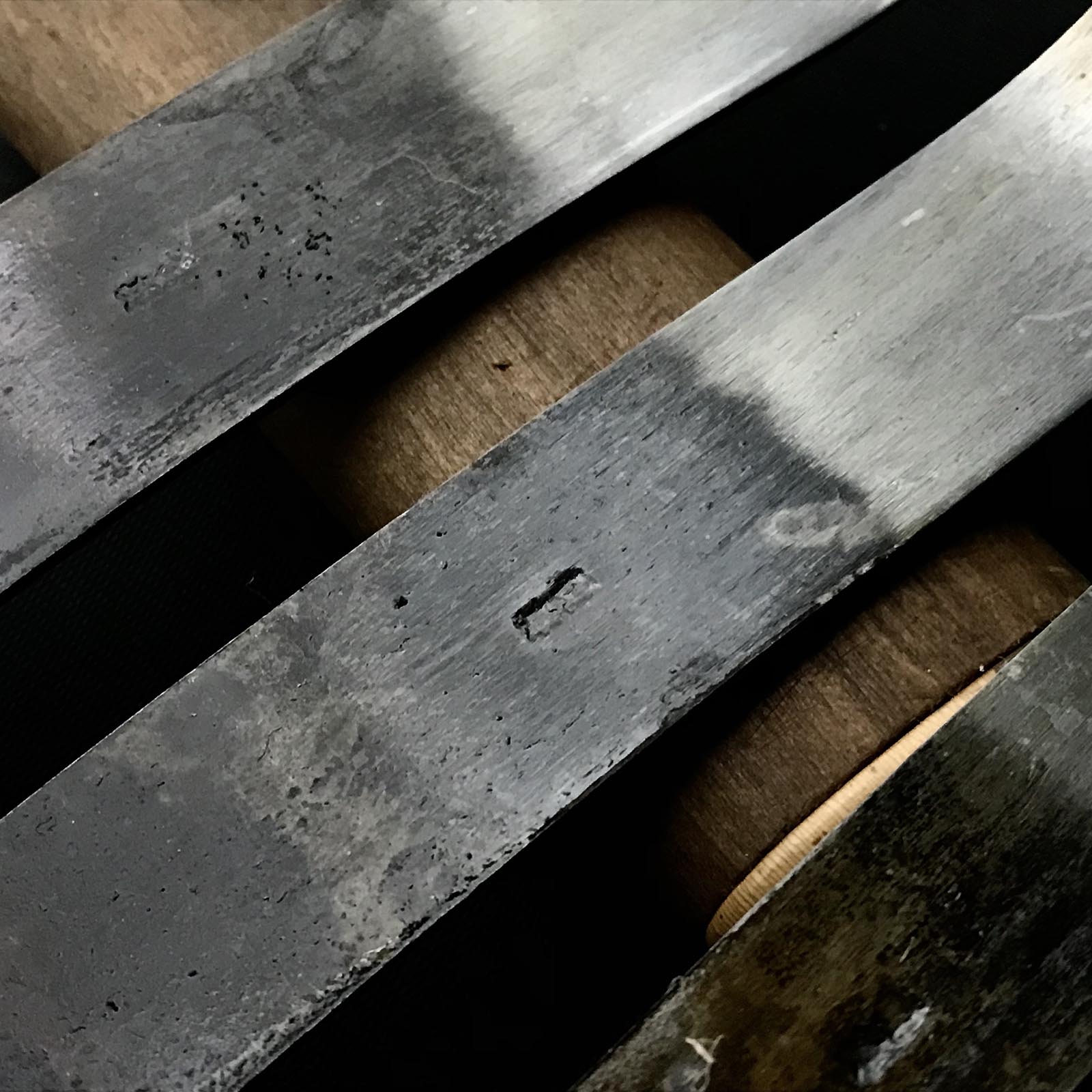 掘出し物 悦英 曲平刀 青紙鋼 Old stock Etsue Spoon (flat blade) Carving chisels with Blue steel