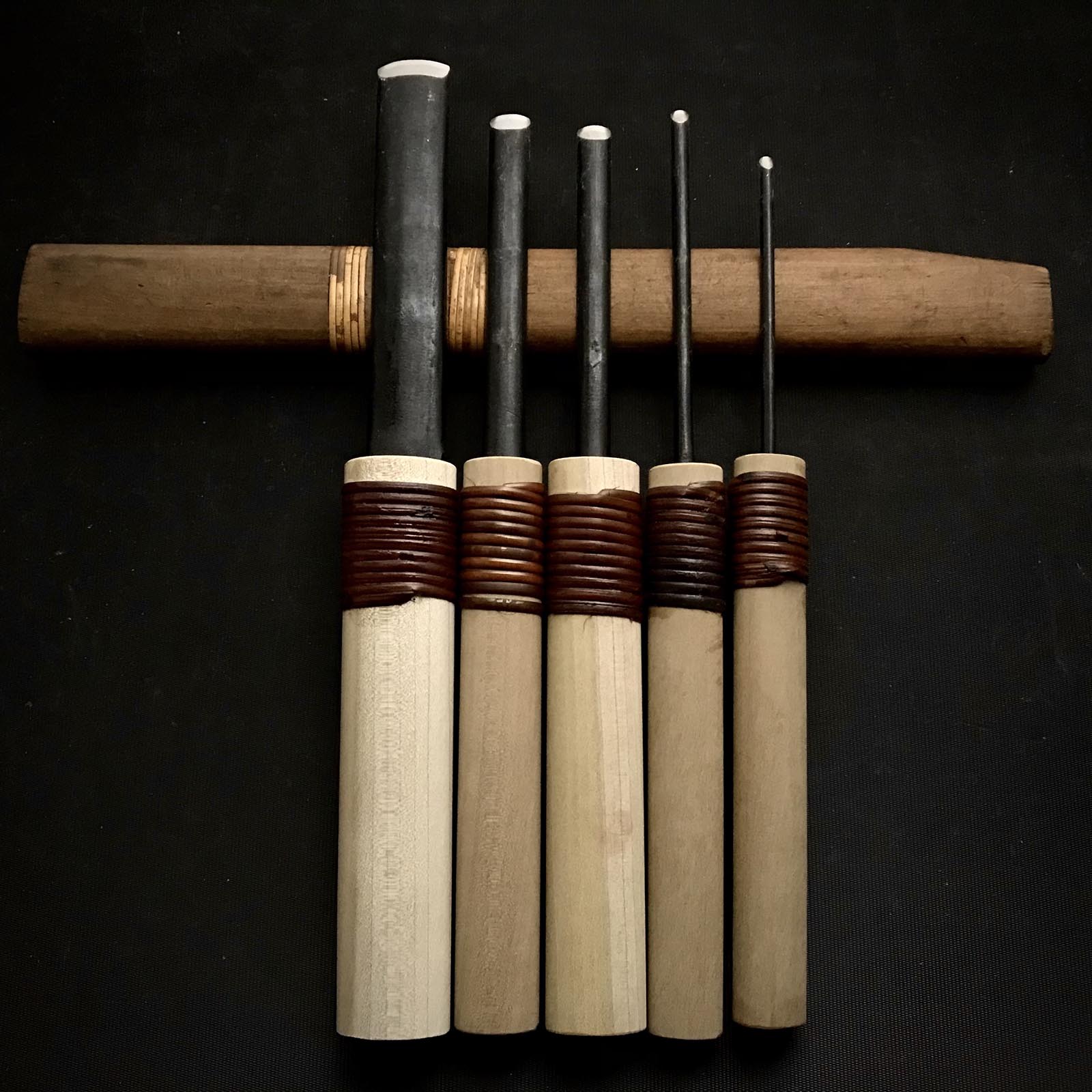 Old stock Etsue Uchimaru Gouge Chisels with Blue steel 掘出し物 悦英 内丸彫刻刀 青紙鋼