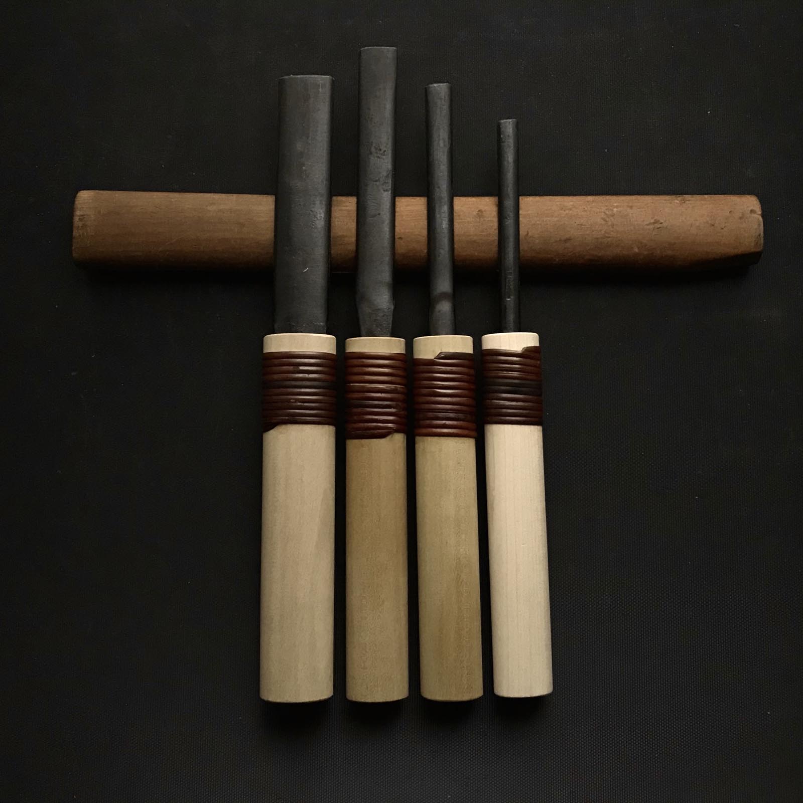 旧在庫 打丸能見鑿 青鋼掘り出し物 内丸刀 黒刃 青紙鋼