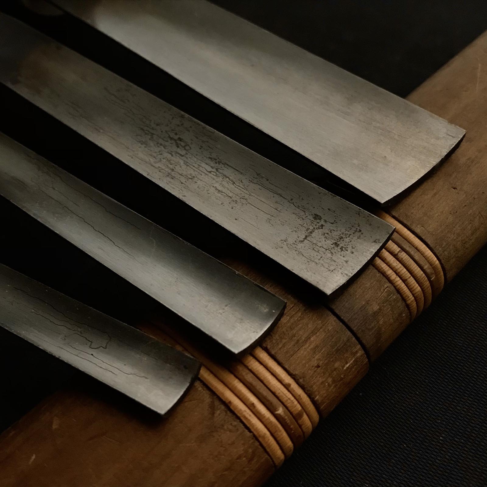 旧在庫 打丸能見鑿 青鋼掘り出し物 内丸刀 黒刃 青紙鋼