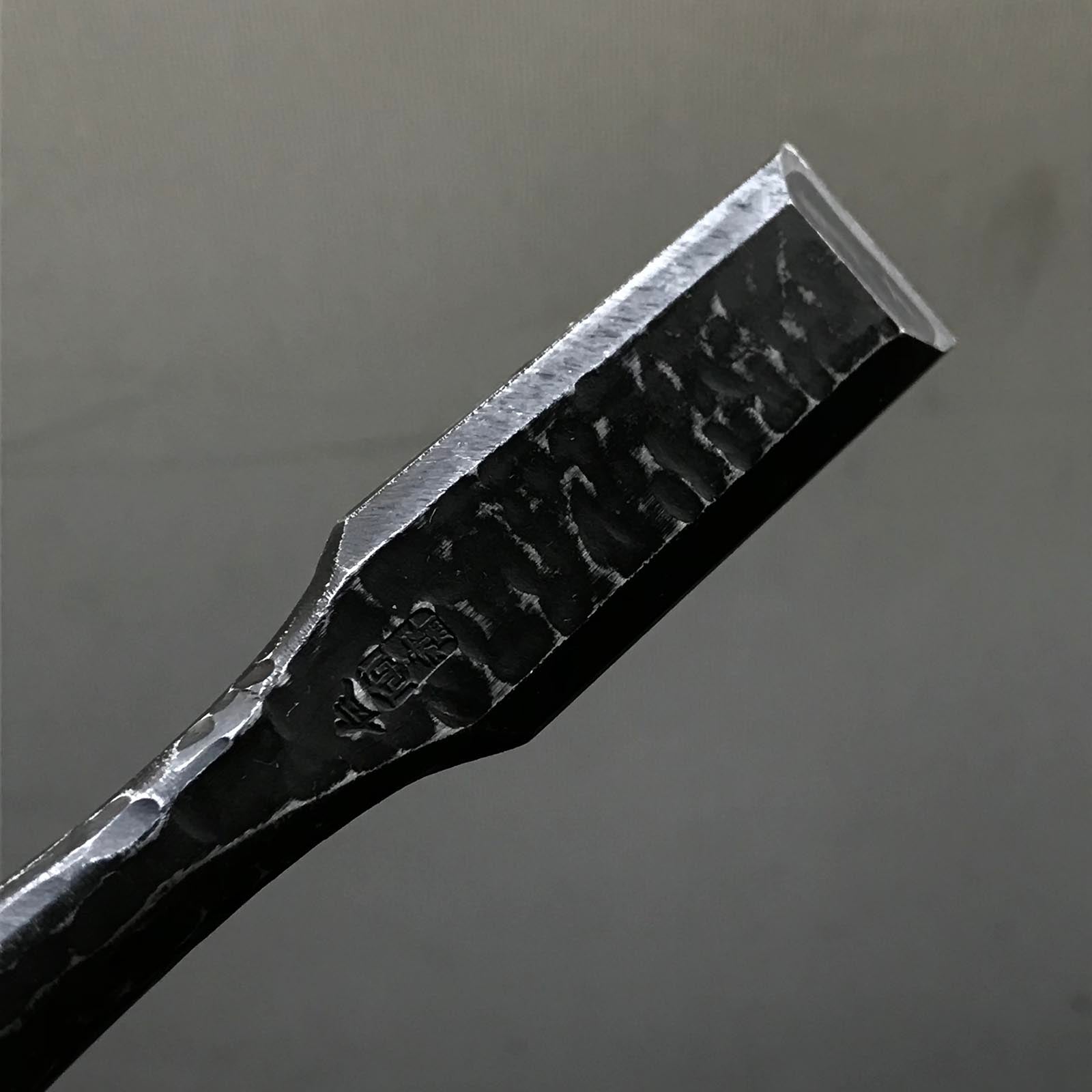 Tasai Tsuchime Special Bench chisels (Wakisashi Nomi) with leather bag 田斎作 槌目 脇差し鑿 追入鑿 24mm