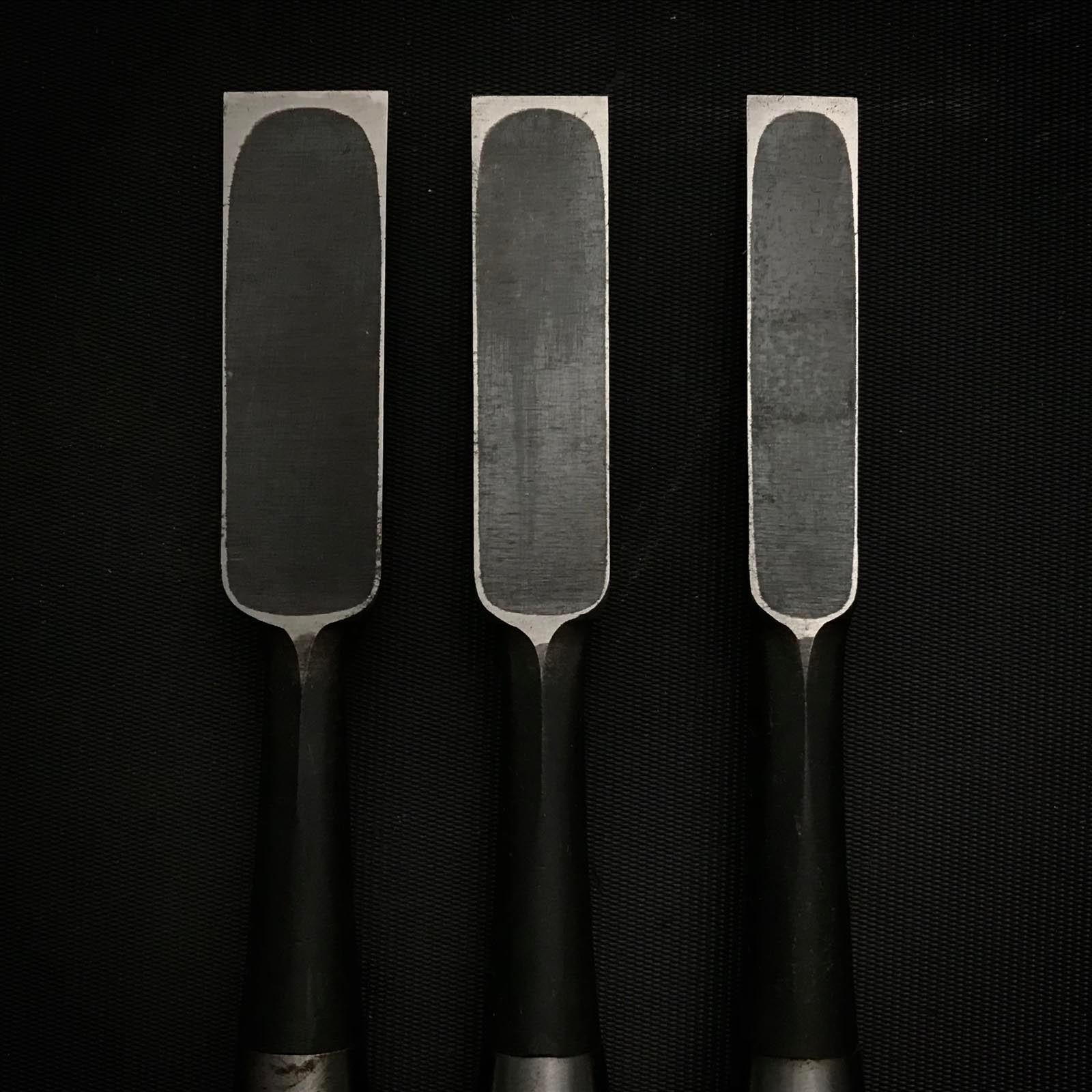 Old stock Kiyohisa Bench chisels by Watanabe Kiyoe 掘出し物 渡辺清栄作 清久 追入鑿 Oirenomi 12,15,18mm