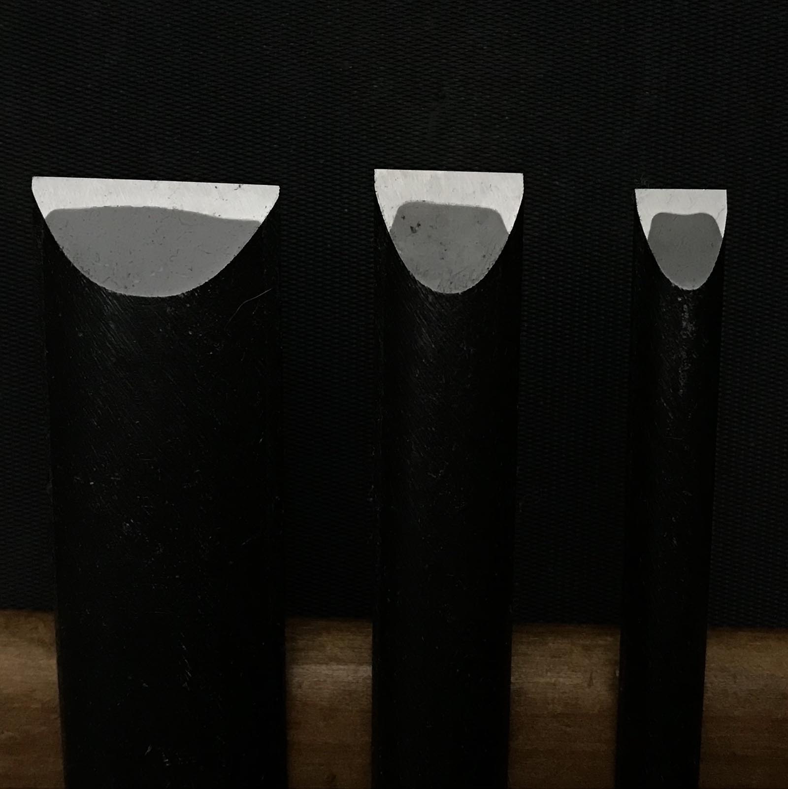 Old stock Koumaru Type Kanetake Paring chisels set 掘出し物 カネ武 甲丸薄鑿 Usunomi