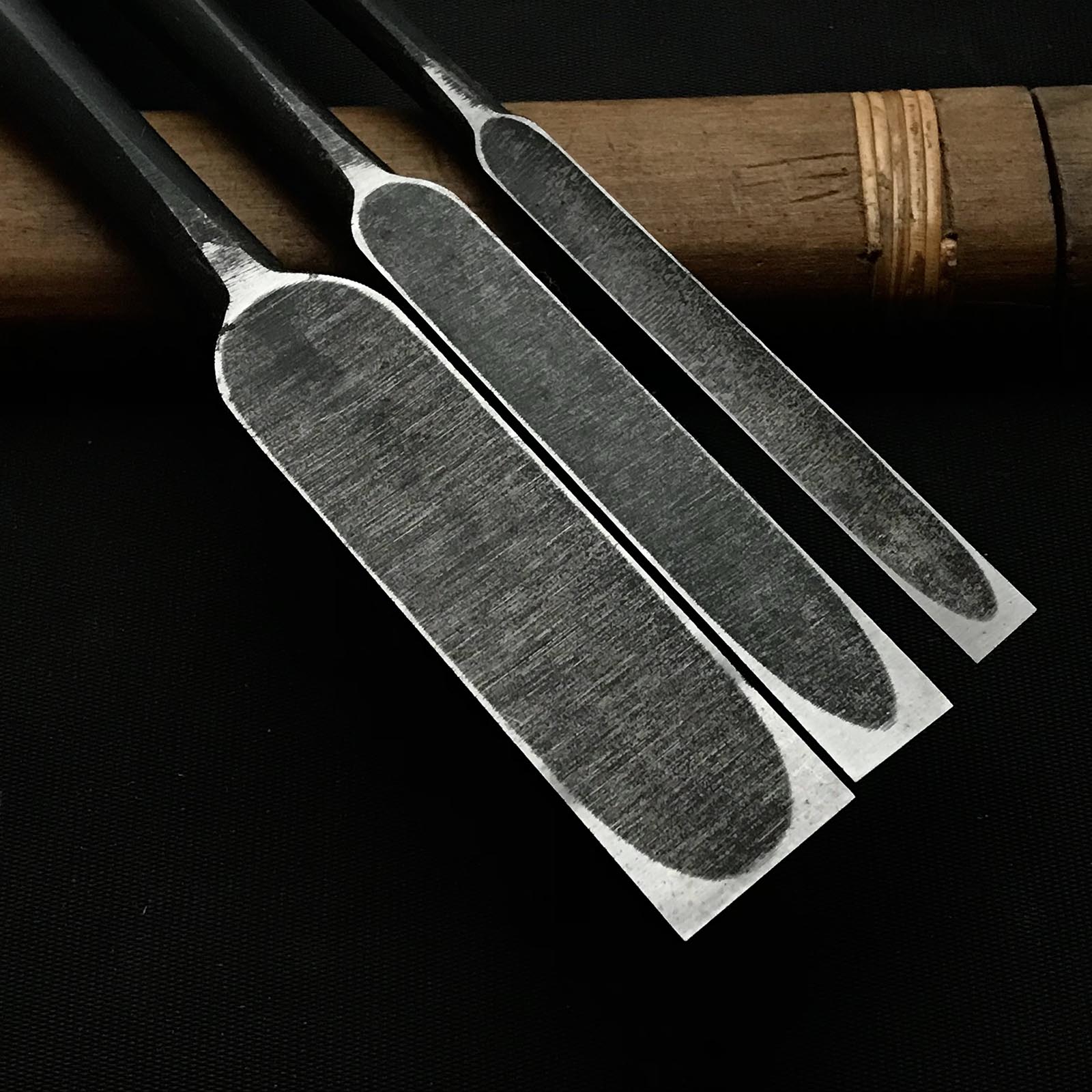 Old stock Koumaru Type Kanetake Paring chisels set 掘出し物 カネ武 甲丸薄鑿 Usunomi