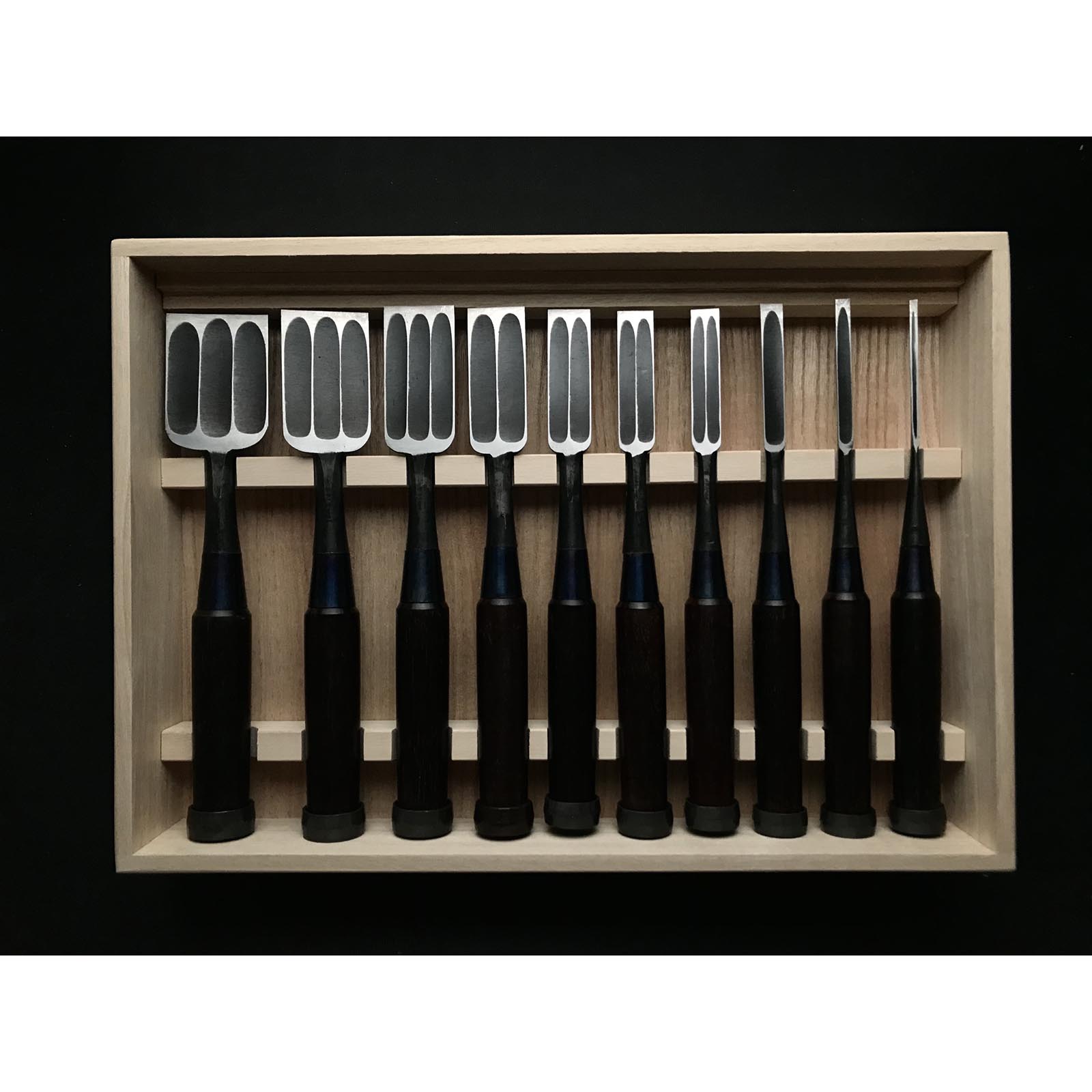 小丸藤宏型 今井忠太郎作 卓上ノミ 今井忠太郎作 二治弘 甲丸追入組鑿 紫檀柄 おいいれのみ #3