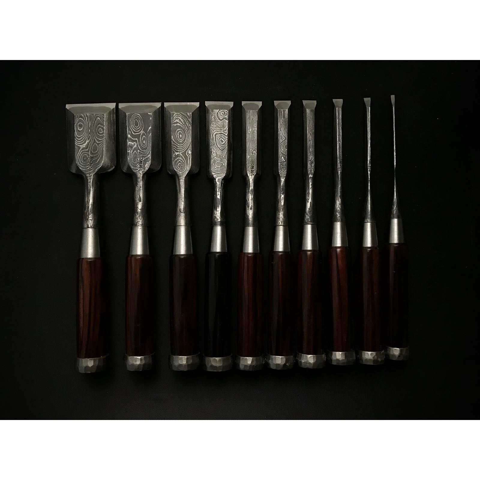 旧蔵 隅流し宗弘 ベンチノミセット 掘り出し物 宗弘 墨流し 追入組鑿 黒檀柄 おいれのみ