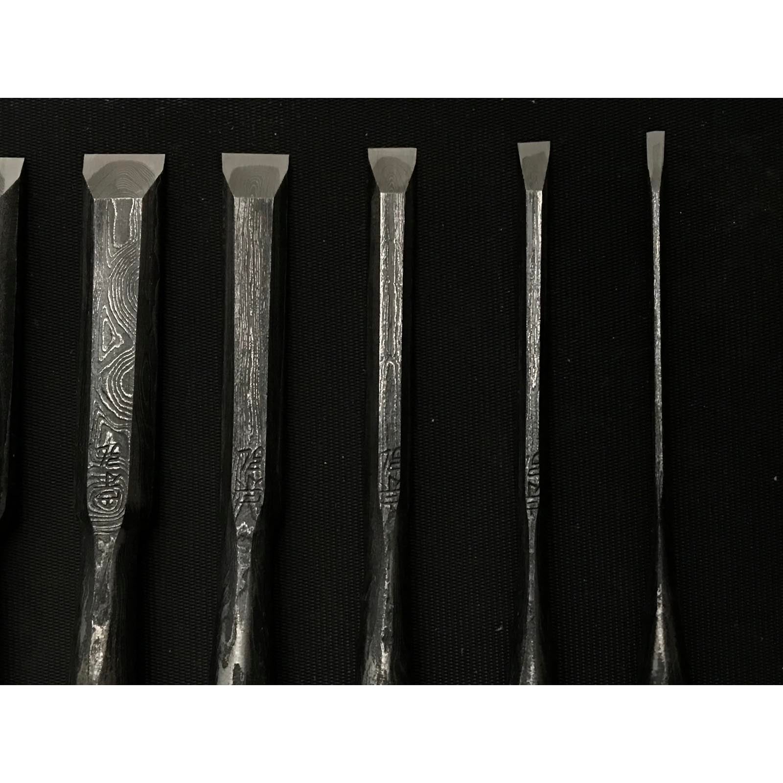 旧蔵 隅流し宗弘 ベンチノミセット 掘り出し物 宗弘 墨流し 追入組鑿 黒檀柄 おいれのみ