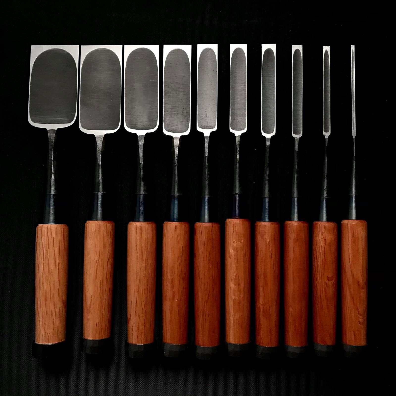 Fujihiro Medium timber chisels set by Chuutarou Imai 今井忠太郎作 二治弘 中叩組鑿 桐箱付 Chutatakinomi #5