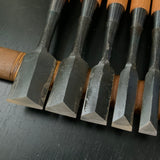 Iwazaki Dovetail Bench chisels set by Iwazaki Eisuke 6-piece 岩崎永祐作 岩崎 追入鎬 組鑿 6本組