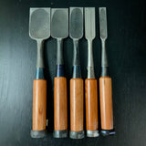 #M169 Mixed Bench chisels set by unknown  バラ鑿合わせ 追入組鑿 5本組 作者不明