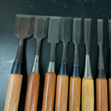 #M180 Mixed Uchimarunomi chisels set by unknown  バラ鑿合わせ 内丸組鑿 10本組 作者不明