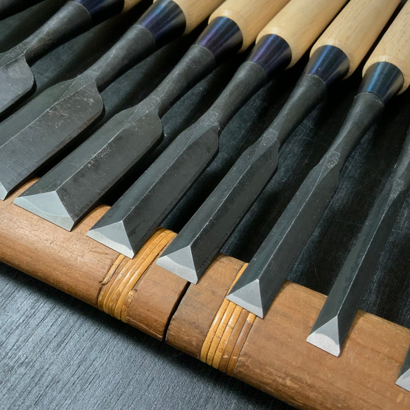 Ouchi Dovetail chisels set by Ouchi 4th generation 四代目大内俊明作 宗家大内 鎬追入組鑿 シノギ