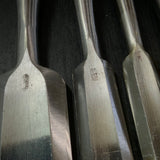 #M167 Mixed Sotomaru chisels set by unknown smith バラ鑿合わせ 外丸組鑿 5本組 作者不明