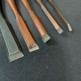#M140  Mixed set for beginner Bench chisels set by unknown smith バラ鑿合わせ 初心者におすすめ 追入組鑿
