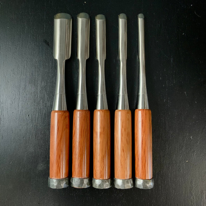 Sukemaru High-Speed Steel uchimaru chisels set 助丸 ハイス 内丸鑿 uchimarunomi 5本組