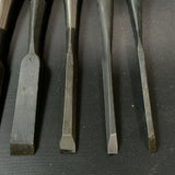 #M156  Mixed set for beginner Bench chisels set by unknown smith バラ鑿合わせ 初心者におすすめ 追入組鑿作者不明