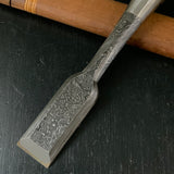 Tasai Mokume Special Medium Timber chisels with rosewood handle   田斎作 木目 中叩き鑿 紫檀柄 30mm Chutatakinomi