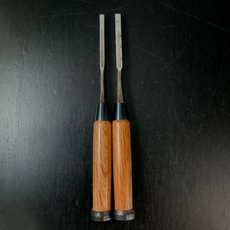 Used Kiyotada Mortise chisels by Shimamura Kouzaburou 中古品 嶋村幸三郎作 清忠 向待鑿 Mukoumachi