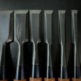 #M168  No brand Bench chisels set by unknown smith  無名 追入組鑿 10本組 作者不明