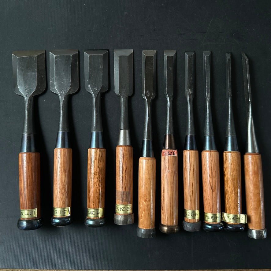 #M141 Mixed set for beginner Bench chisels set by unknown smith バラ鑿合わせ ...