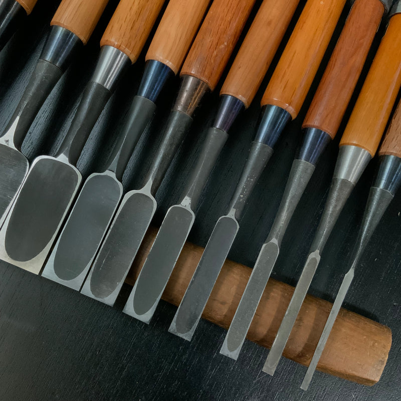 #M175 Mixed Bench chisels set by unknown バラ鑿合わせ 追入れ組鑿 10本組 作者不明