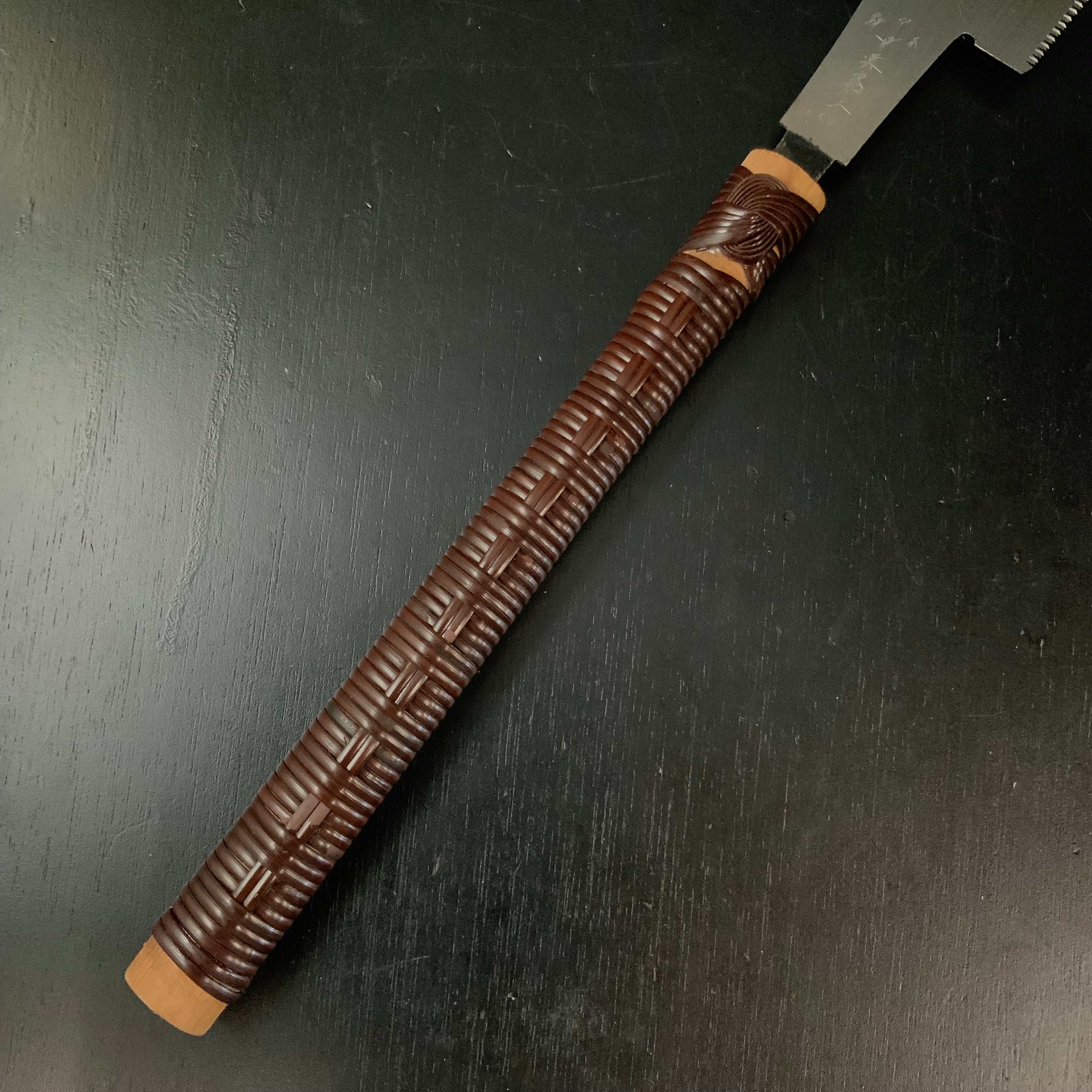 #154 Nagakatsu Double Edge Saw Eddy Type Handles set by Kurashige For Hard Wood 長勝鋸 渦巻き柄 両刃鋸 250mm