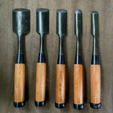 Uchi maru chisels 5-piece set with white steel 掘出し物 内丸組鑿 5本組