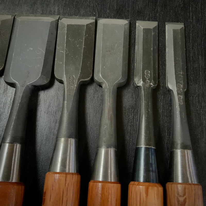 #M166 Mixed Oirenomi chisels set by unknown smith バラ鑿合わせ 追入組鑿 7本組 作者不明