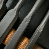 Kanehiro shorter Timber chisels set with Traditional Japanese iron 兼弘 和鉄 半叩き組鑿  六本組 Tatakinomi