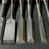 #M152  Mixed set for beginner Bench chisels set by unknown smith バラ鑿合わせ 初心者におすすめ 追入組鑿作者不明