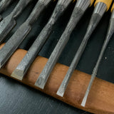 Ichimitsu Sukemasa Suminagashi Bench chisels Box wood Handle 助正作 市光 墨流し 追入組鑿 10本組  拓柄入 三つ裏 Oirenomi