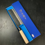 Kurouchi Nakiri Habahiro Bocho Blue Steel    /     黒打 菜切幅広包丁 165mm 青紙鋼 P柄シノギ付