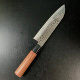 Houei INOX Chef knife Gyuto brown plywood with rounded edges   /  豊榮 INOX 鎚目 茶合板丸柄 三徳 170mm