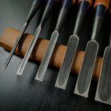 #M168  No brand Bench chisels set by unknown smith  無名 追入組鑿 10本組 作者不明