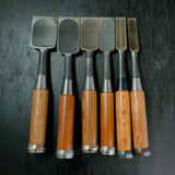 #M166 Mixed Oirenomi chisels set by unknown smith バラ鑿合わせ 追入組鑿 7本組 作者不明