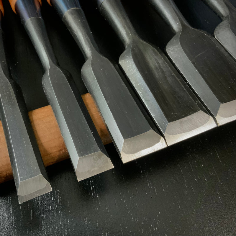 #M168  No brand Bench chisels set by unknown smith  無名 追入組鑿 10本組 作者不明