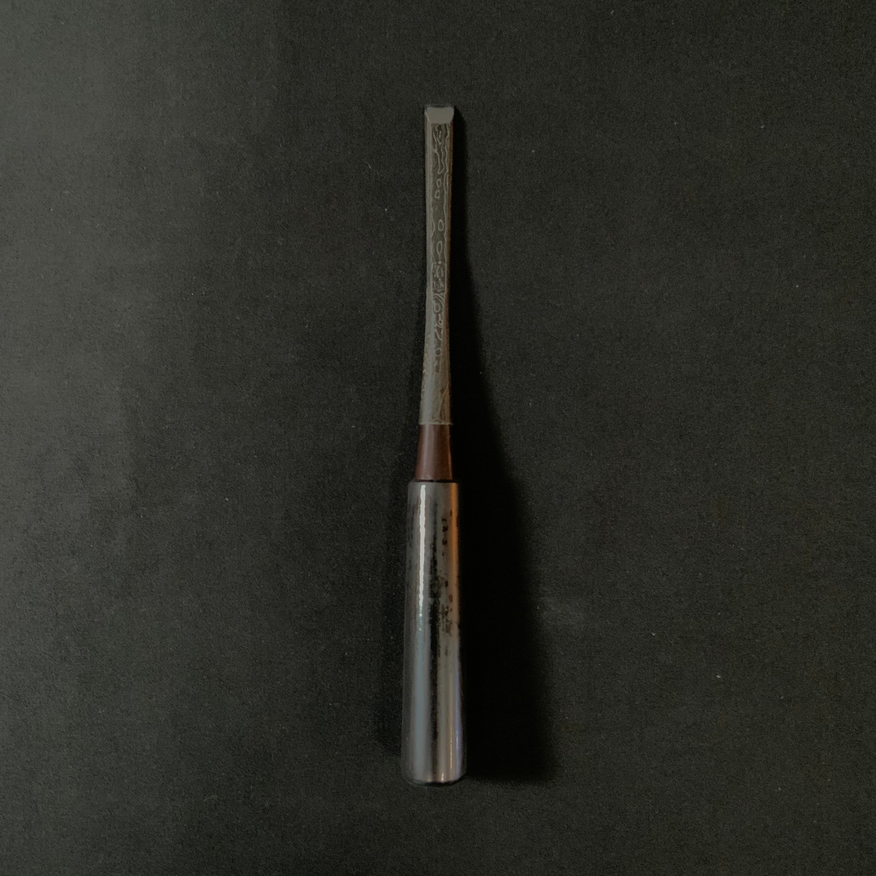 Tasai Mokume Special Bachi (Tsukinomi) chisels with blue steel   田斎作 木目 バチ突きのみ 黒檀柄 12mm